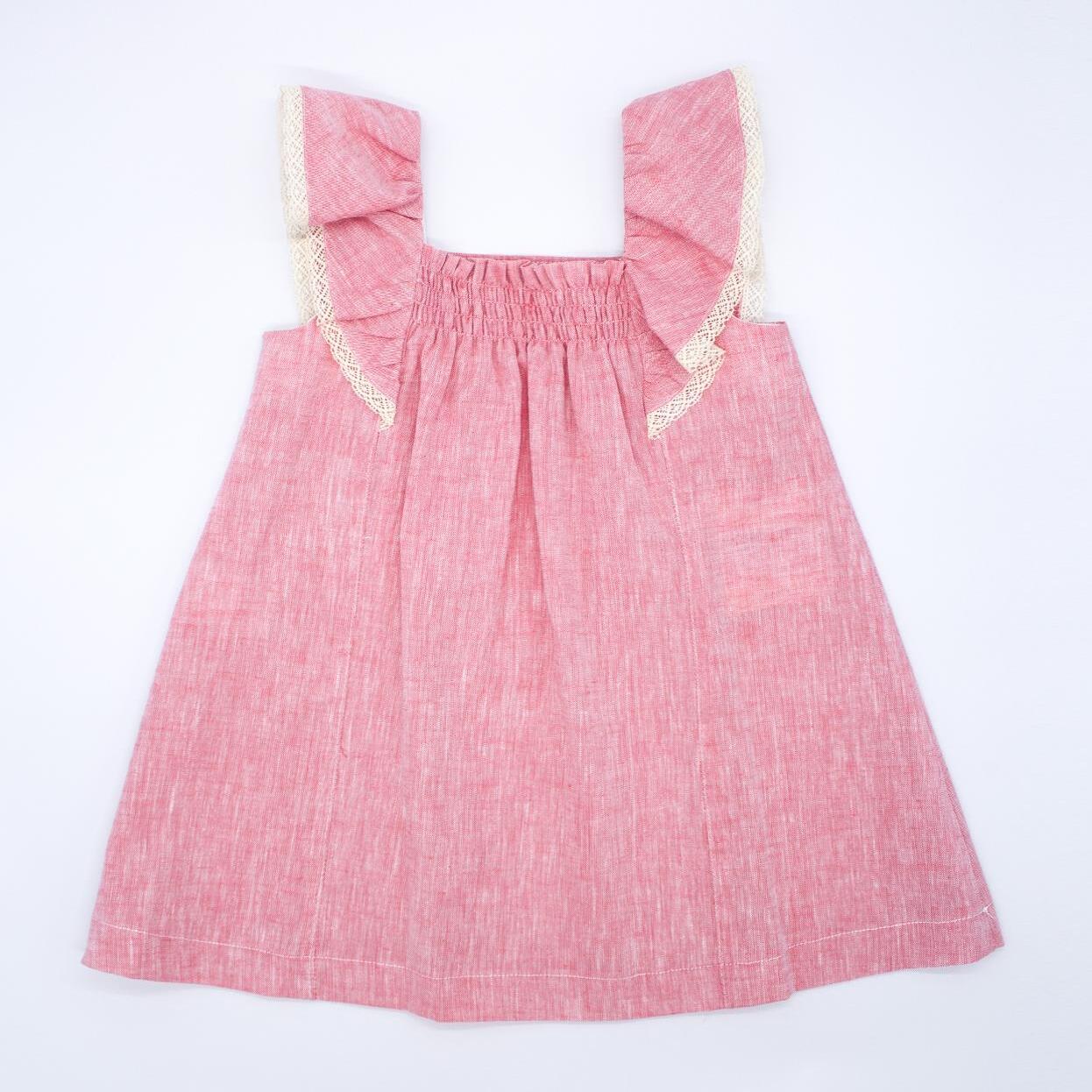 Vestido volantes flameado rojo