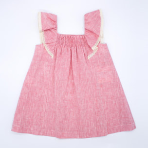 Vestido volantes flameado rojo