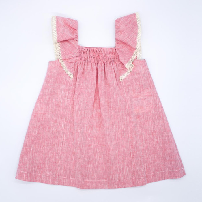 Vestido volantes flameado rojo