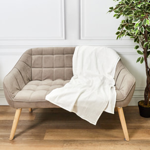 Plaid Gaze De Coton Blanc Craie 120x150cm