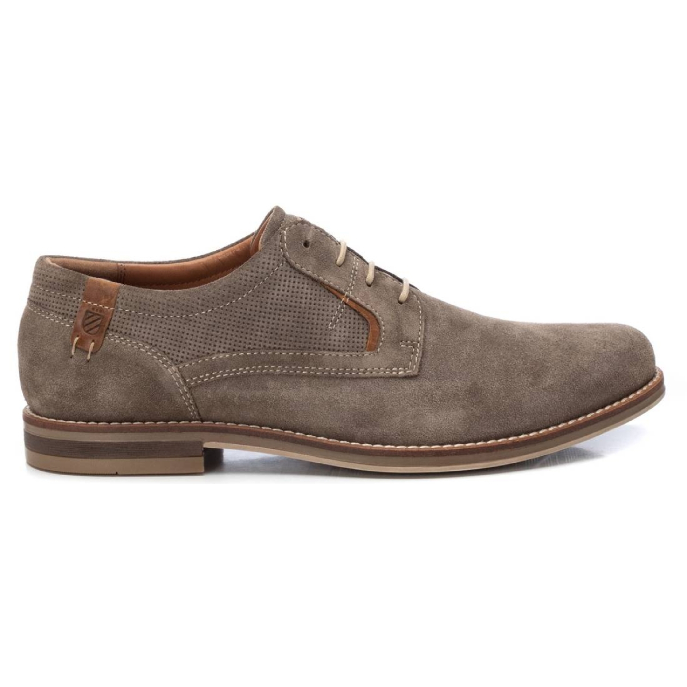 Zapato blucher/derby de piel taupe