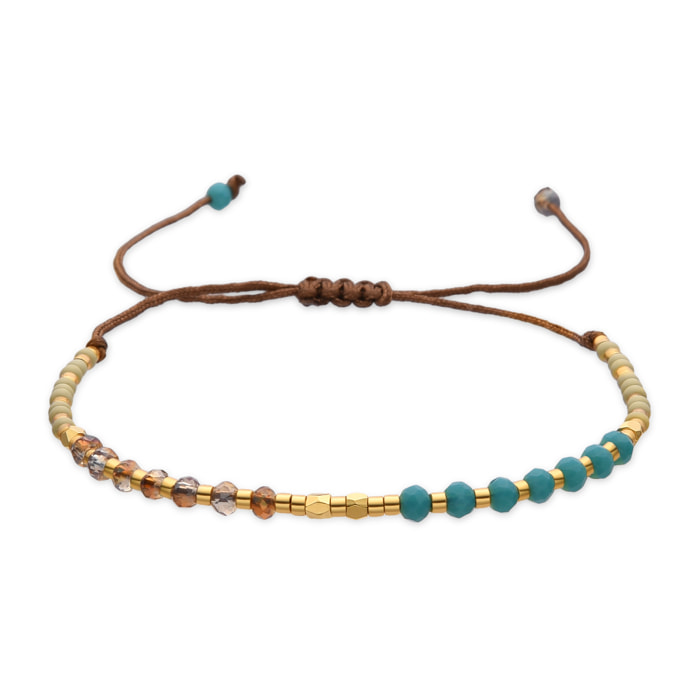 Pulsera con Cristal Multicolor acabado oro 18k