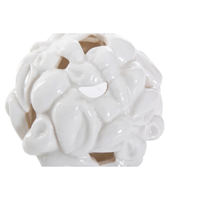 Bola Portavelas Conchas Porcelana 9x9x8 Cm