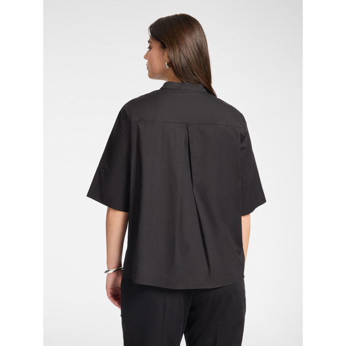 Elena Mirò - Camicia con collo alla coreana - Nero