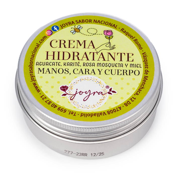 Crema hidratante de miel, aguacate, karité natural y rosa mosqueta, 50 gr.