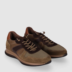 Deportivos de Piel - Kaki - Tacón: Bajo