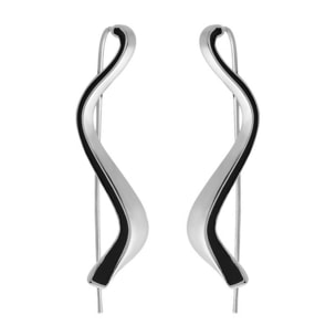 Pendientes Lux by Lux acabados en baño de rodio