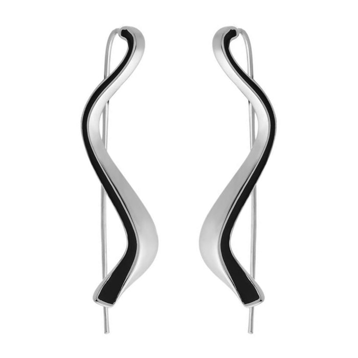 Pendientes Lux by Lux acabados en baño de rodio