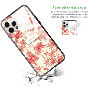 Coque iPhone 12/12 Pro Coque Soft Touch Glossy Botanic Amour Design La Coque Francaise
