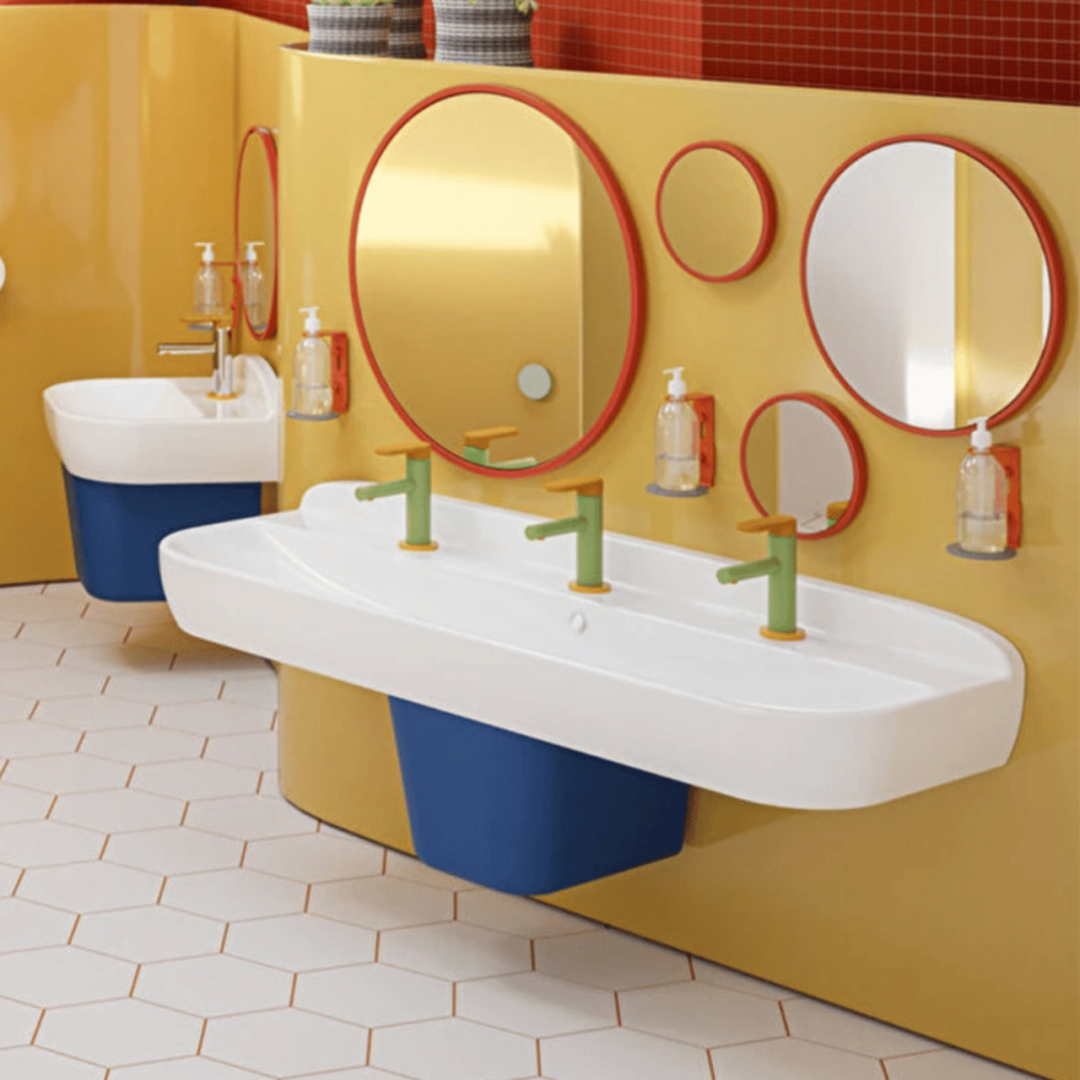 Mitigeur lavabo Sento Kids jaune et vert