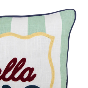 Coussin Della pasta 40x40cm rayures vert céladon