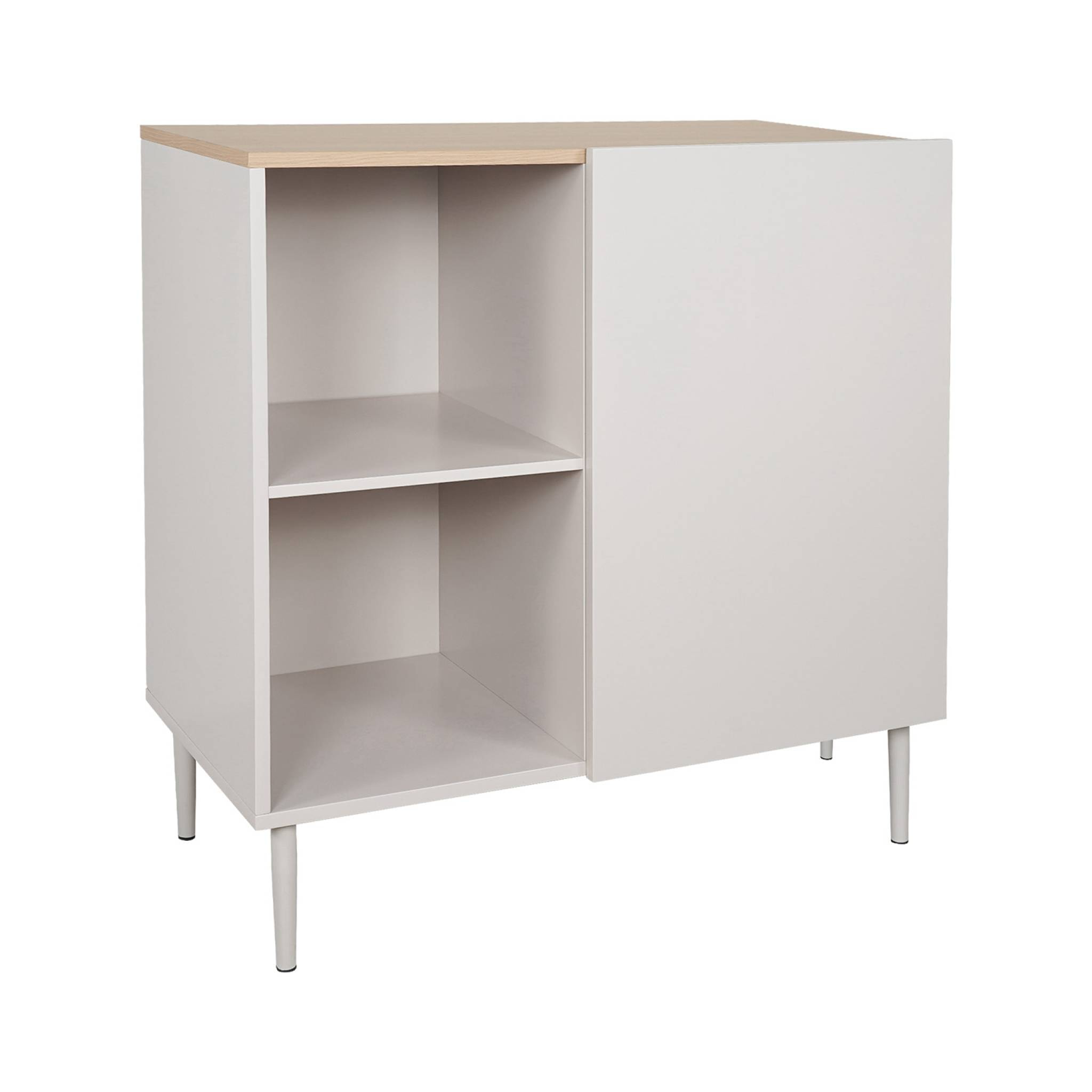 Buffet, meuble de rangement décor bois piétement métal 1 porte 80cm ASHTON