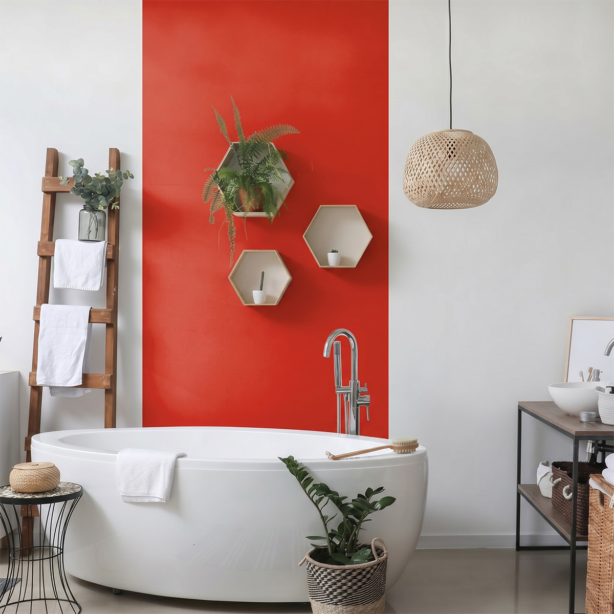 Rouleau adhésif décoratif Vinyle au Mètre - Rouge coquelicot - Sticker Lavable Imperméable Mur Cuisine Meubles
