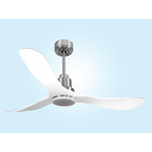 Ventilateur de plafond Réversible  Thermostat Dimmable Wifi Moteur à courant continu Toits en pente Télécommande Lumière à trois tons Hypersilence Mémoire