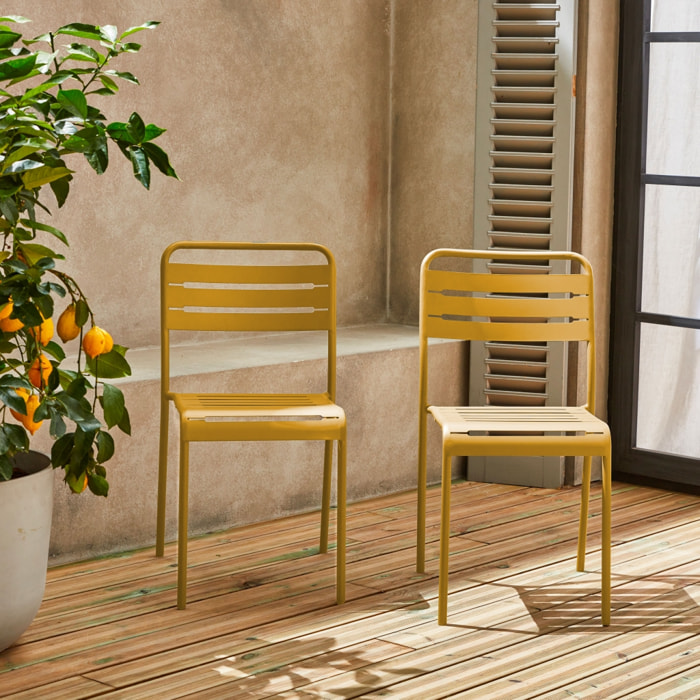 Chaise de jardin acier (lot de 2) AMÉLIA