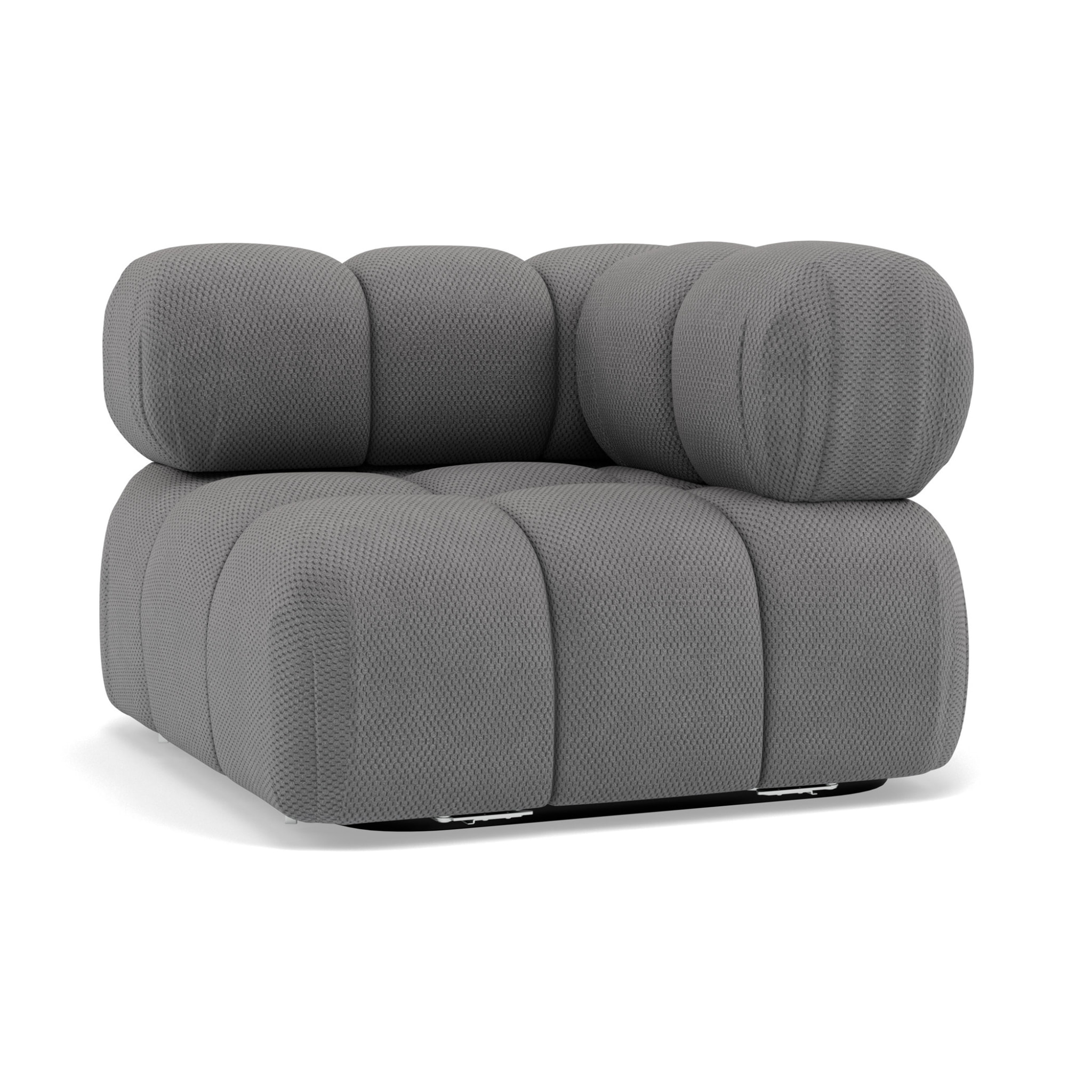 Ruby - module d'assise d'angle droit en velours texturé - Gris