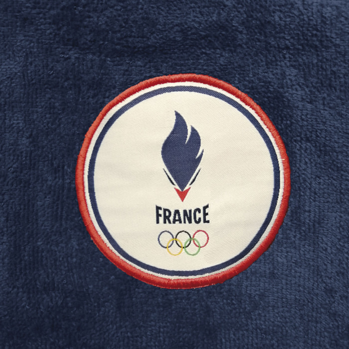 Cape de bain imprimée 100% coton, PARIS 2024 JEUX OLYMPIQUES TRICOLORE