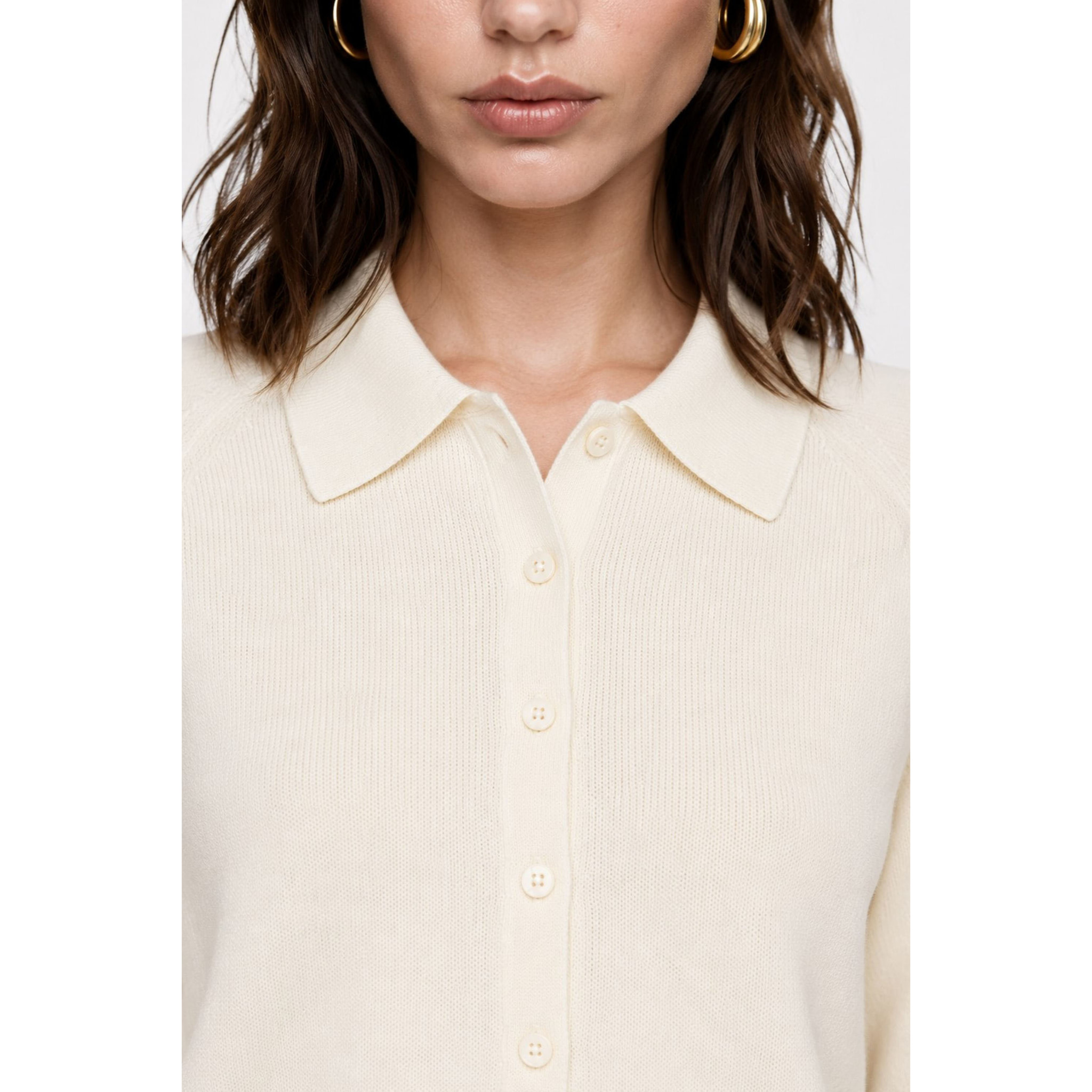 Kocca - Maglia da donna in lana con colletto a polo e bottoni Donna
