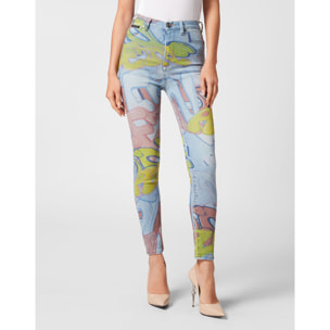 PHILIPP PLEIN Super High Waist Jegging BOMBING GRAFFITI