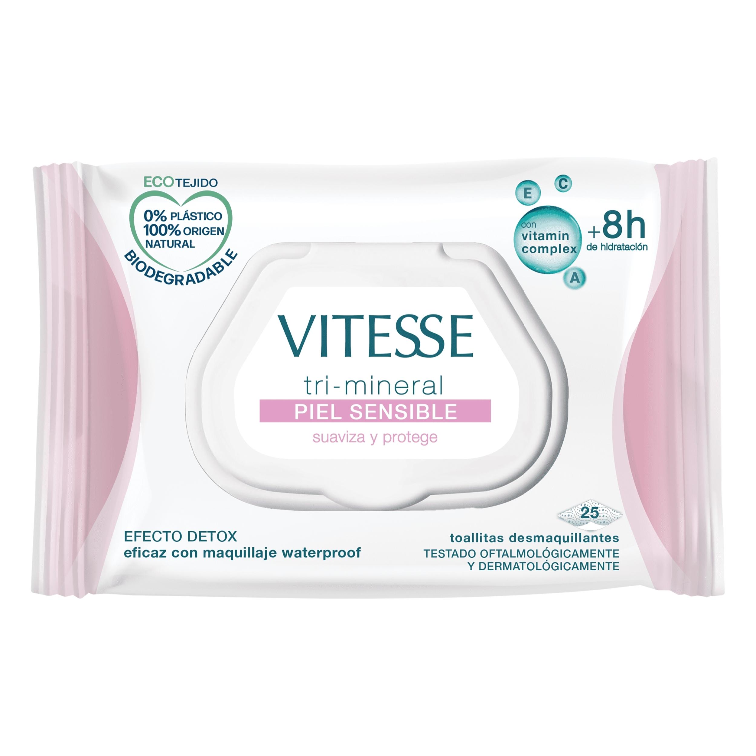 PACK 6X TOALLITAS DESMAQUILLANTES MINERAL SENSITIVE VITESSE