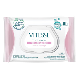 PACK 6X TOALLITAS DESMAQUILLANTES MINERAL SENSITIVE VITESSE