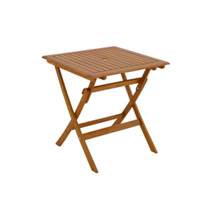 Table de jardin carrée pliante en bois massif L70 cm FUEGO