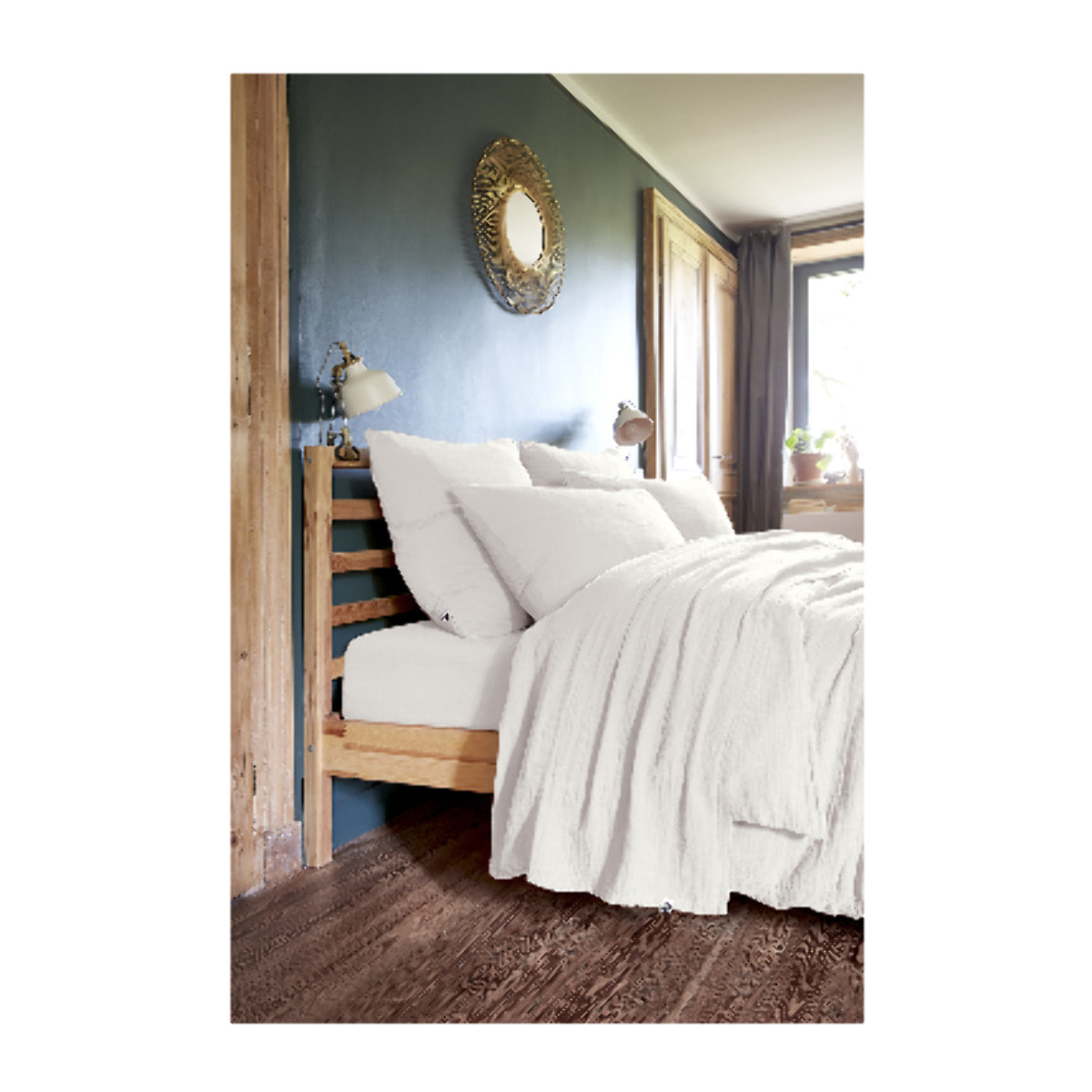 Drap housse 180x200 cm gaze de coton Bonnet 30 cm - GAIA