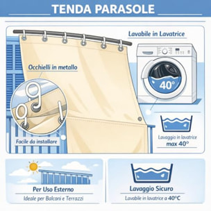 Intrecci Tenda da Sole Impermeabile per Verande e Balconi con Occhielli Righe Bordeaux