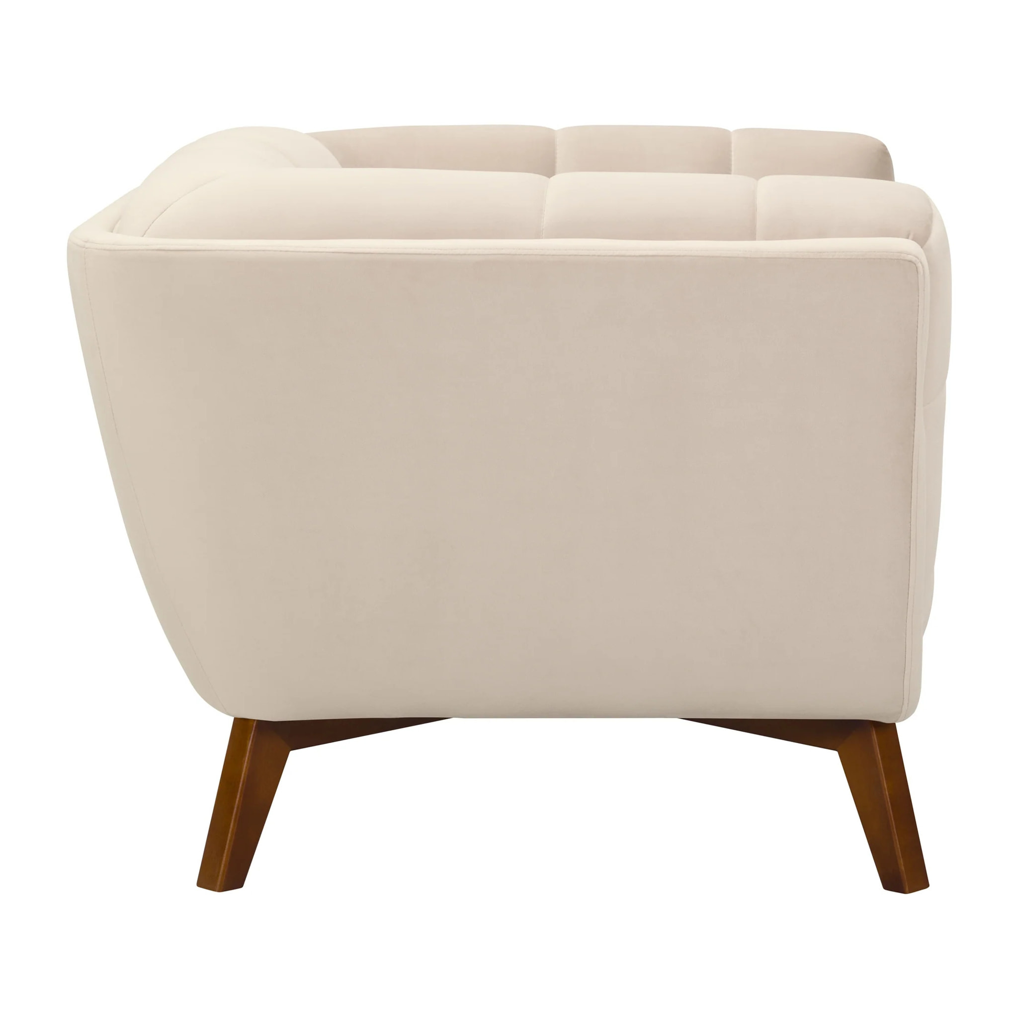 Fauteuil en velours beige - Mona