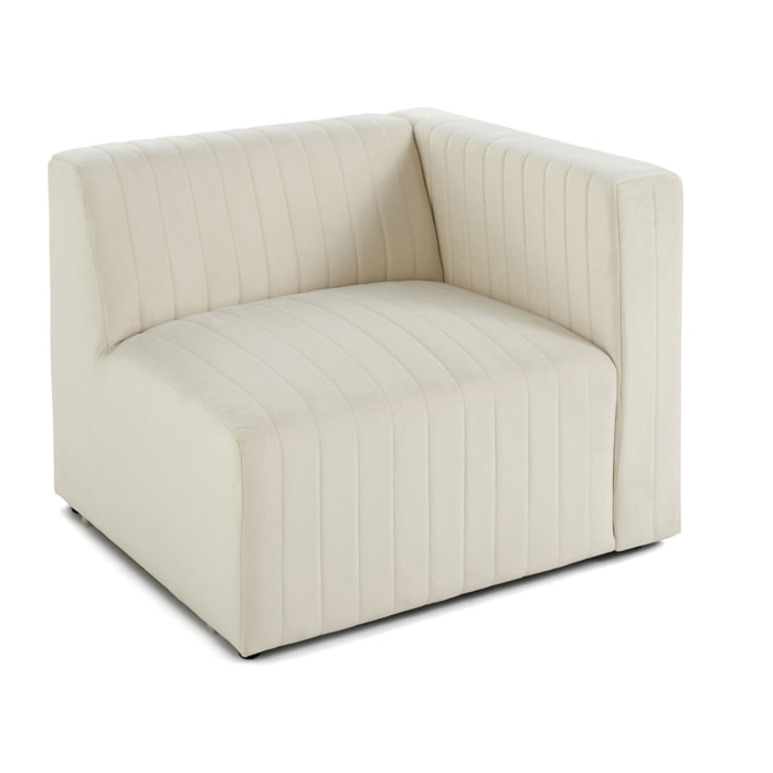 Nova - module d'assise droit - en velours - Beige