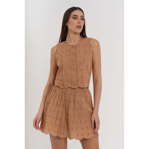 Kocca - Top da donna smanicato in cotone con bottoni Donna