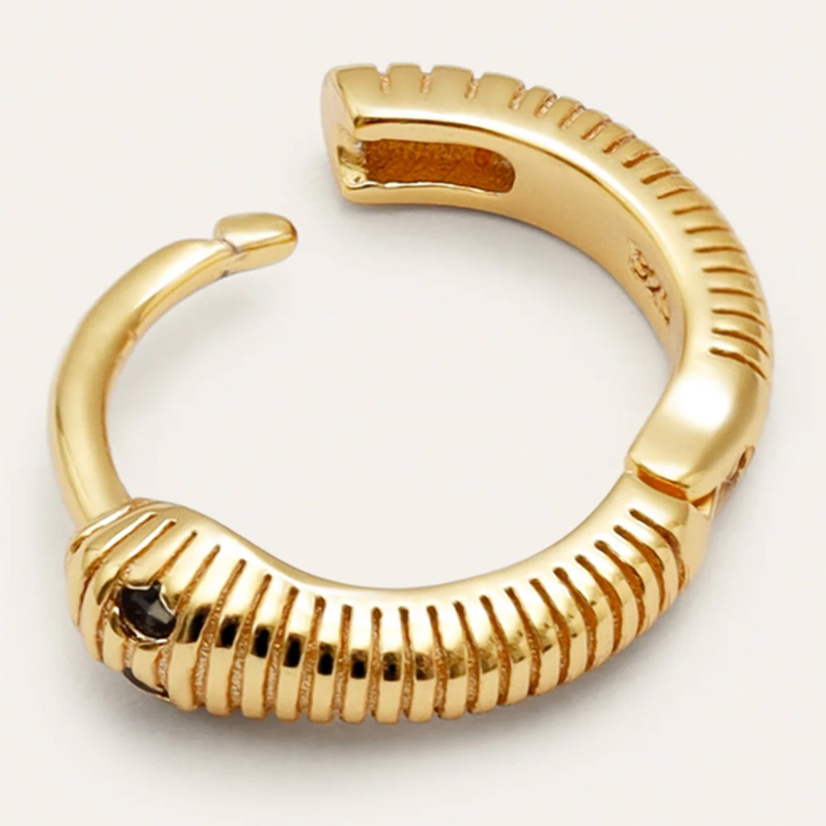 Pendiente Suelto Serpiente Plata Baño Oro