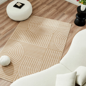 BIANCA - Tapis motif en relief beige