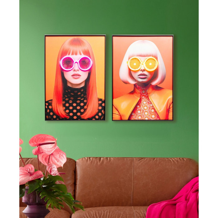 Tableau LED lunettes de soleil oranges 50x70cm Kare Design