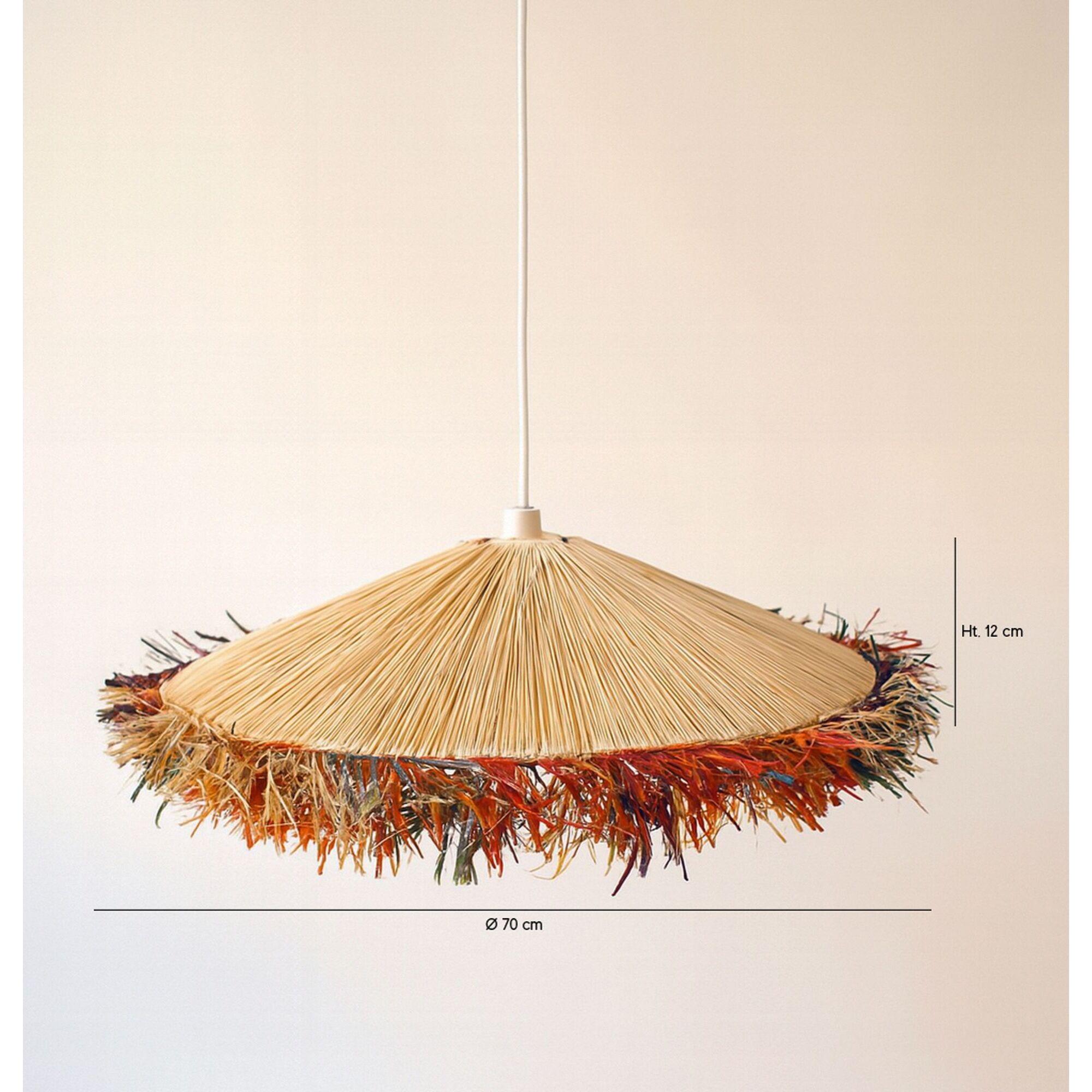 Suspension en raphia coloré d70cm BELAGA