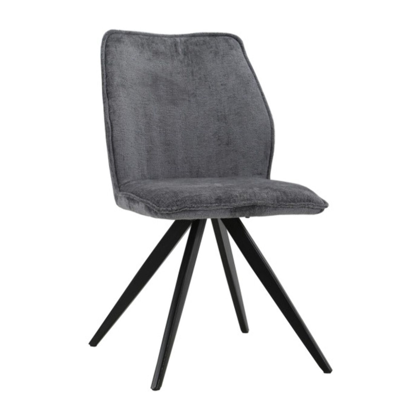 Chaise ergonomique velours et pieds croix métal - 3 coloris - LISBONNE