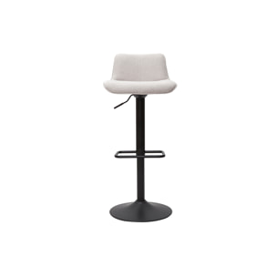 Tabourets de bar réglables pivotants 360° en tissu effet velours texturé beige et métal noir (lot de 2) BOOST