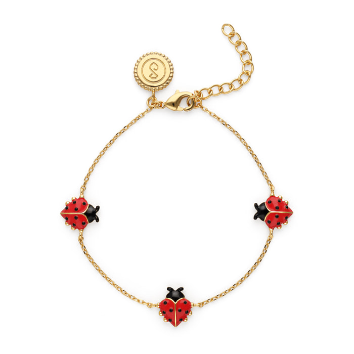 Pulsera Mariquita Baño Oro