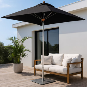 Parasol en aluminium et toile noire 200cm COMETE