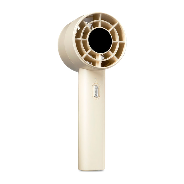 Ventilatore portatile FS02 con 3 velocità regolabili e batteria ricaricabile. Compatto, leggero e facile da trasportare