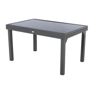 Table de jardin extensible "Piazza" anthracite & graphite 10 places en aluminium traité époxy