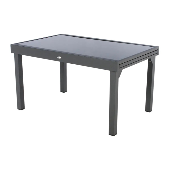 Table de jardin extensible "Piazza" anthracite & graphite 10 places en aluminium traité époxy
