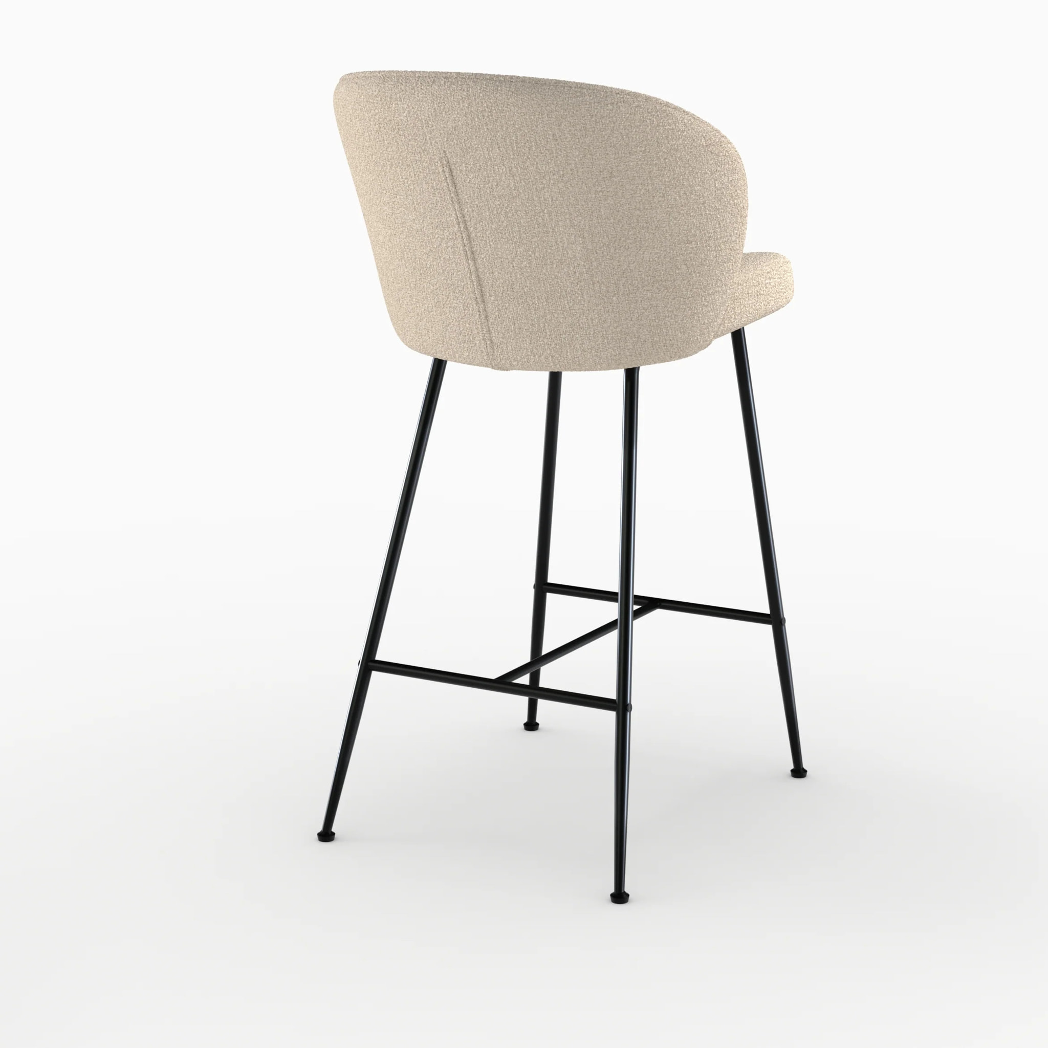 Chaise de bar en tissu bouclé beige 66 cm - Groom