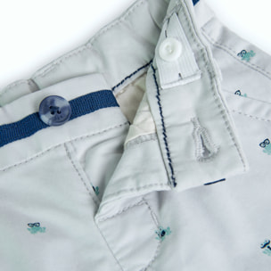 Bermudas de satén para niño con estampado en piedra, Camisa