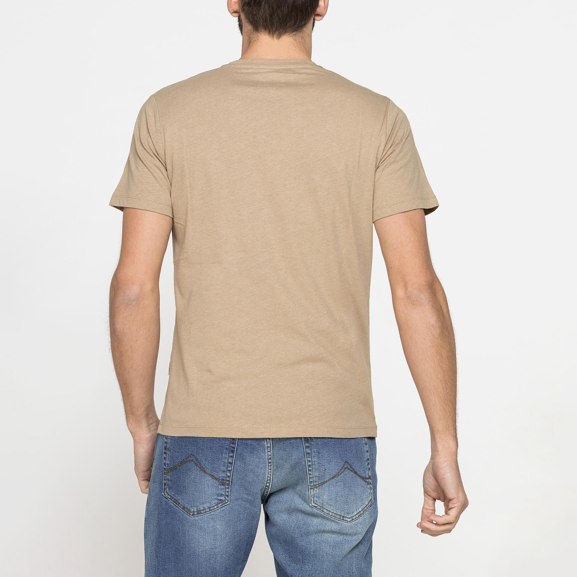 T-SHIRT MANICA CORTA IN COTONE MISTO LINO