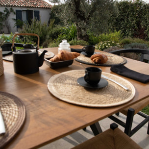 Set de table rond en jute rigide tressée - Ecru