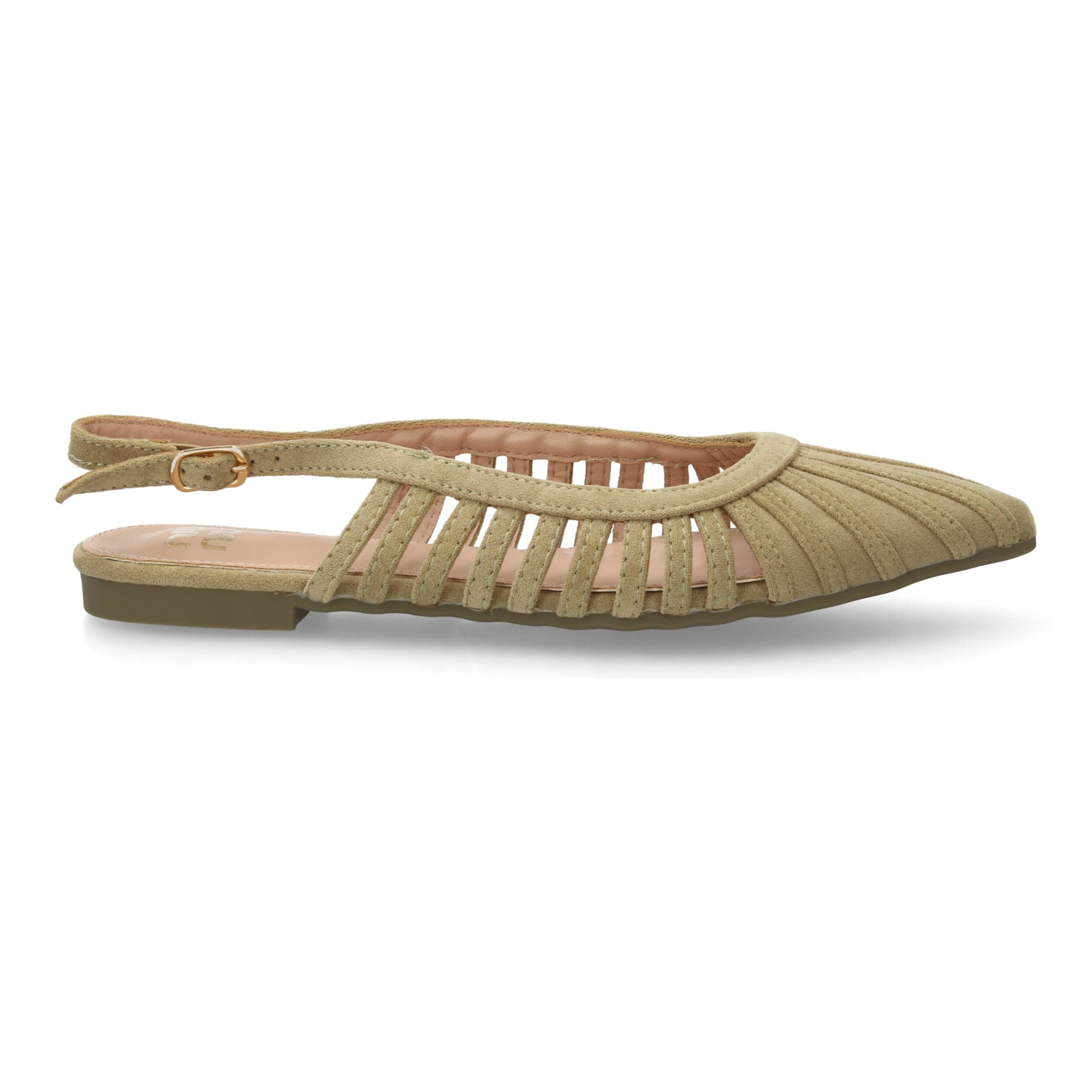 Bailarina destalonada plana con punta fina para mujer