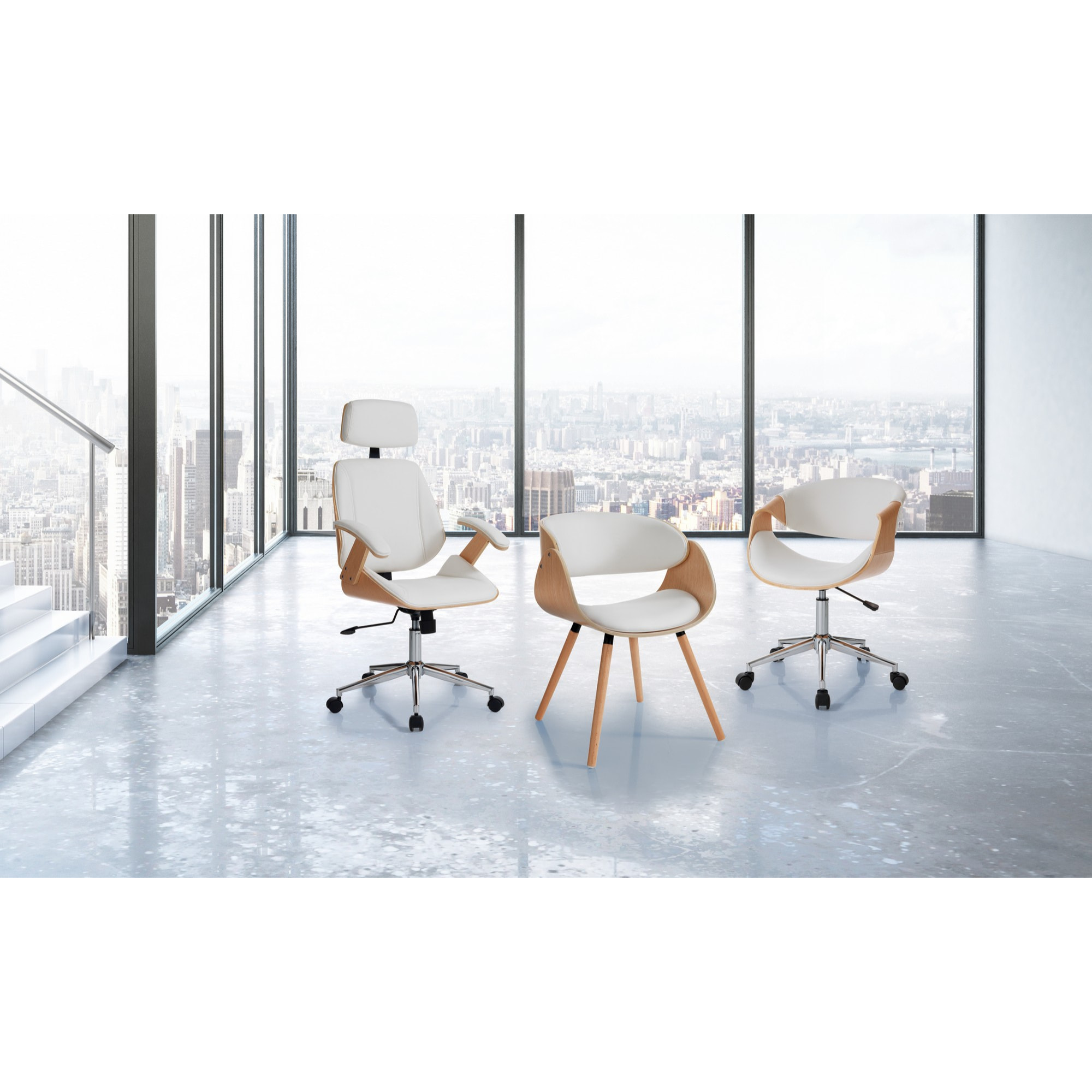 Tomasucci Fauteuil de bureau VISBY HIGH WOOD Blanc