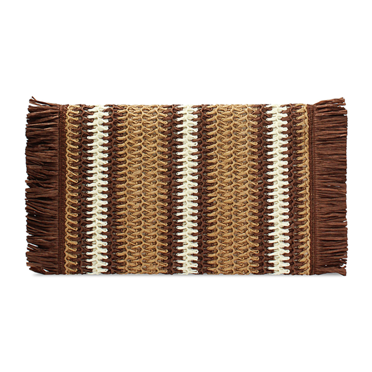 Pochette da mare in paglia marrone