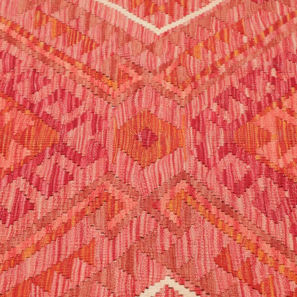 Tapis kilim géométrique, tissé plat en laine, UMES
